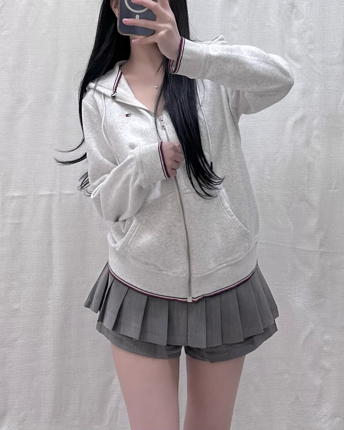 타미힐피거 그레이 후드집업 상품이미지1