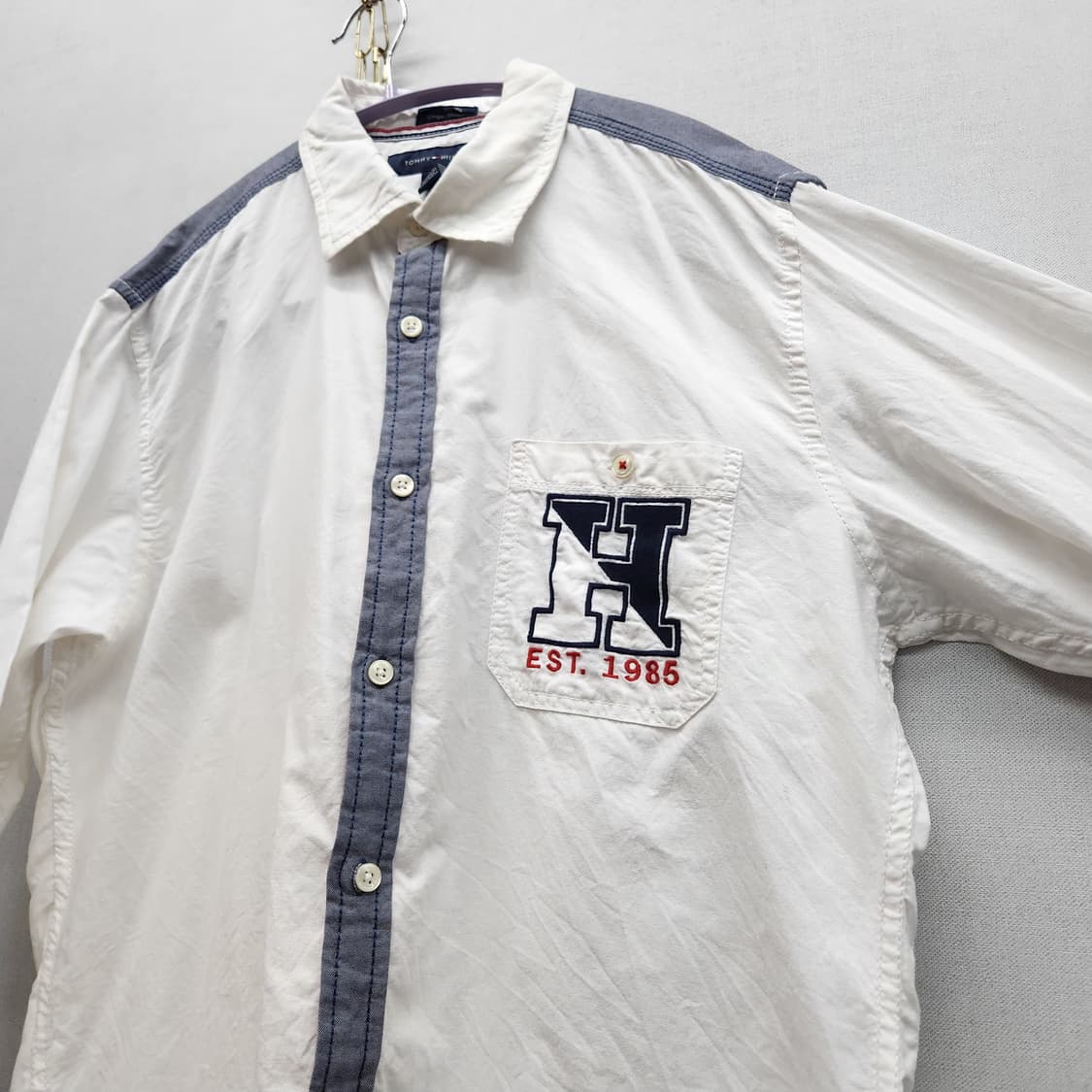 타미힐피거 로고 패치 등번호 오버핏 셔츠 M(2XL) 상품이미지3