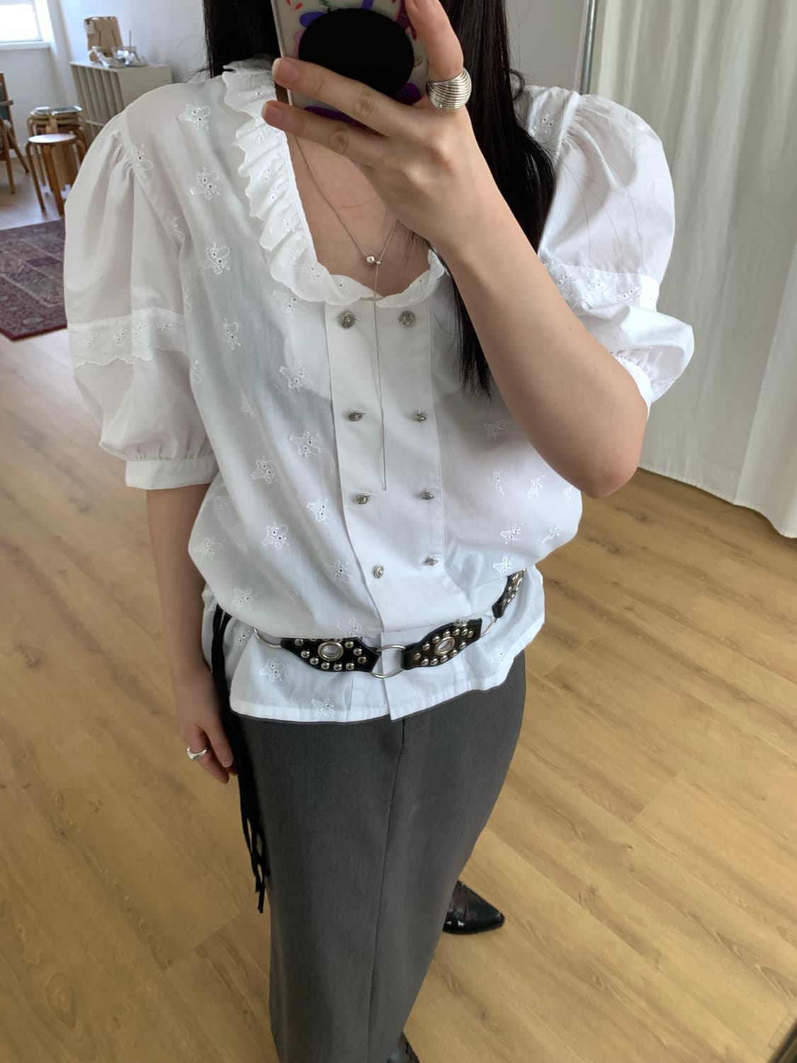 double button puff BL 상품이미지1