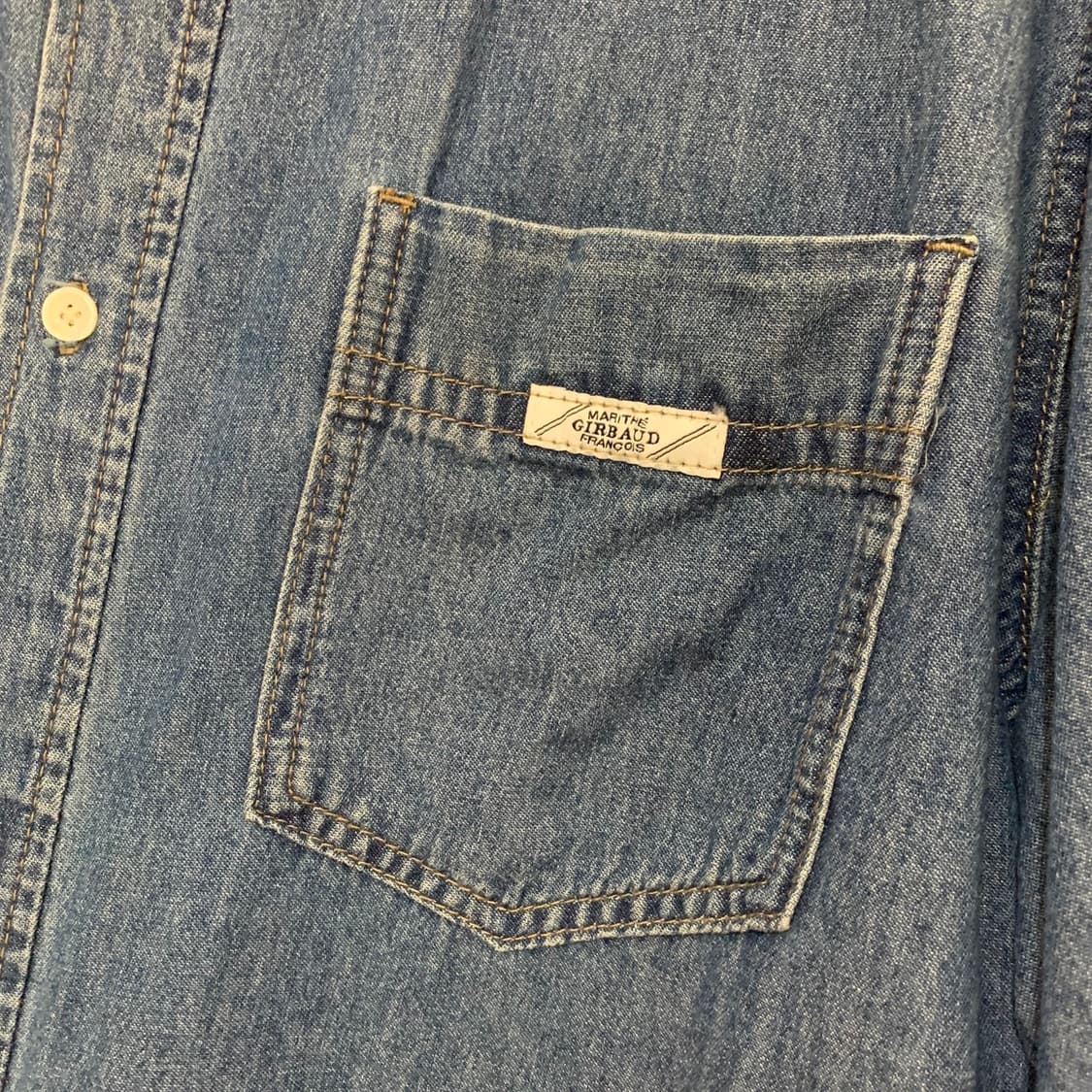 L 마리떼프랑소와저버 포켓 반팔 데님 셔츠 청남방 상품이미지4