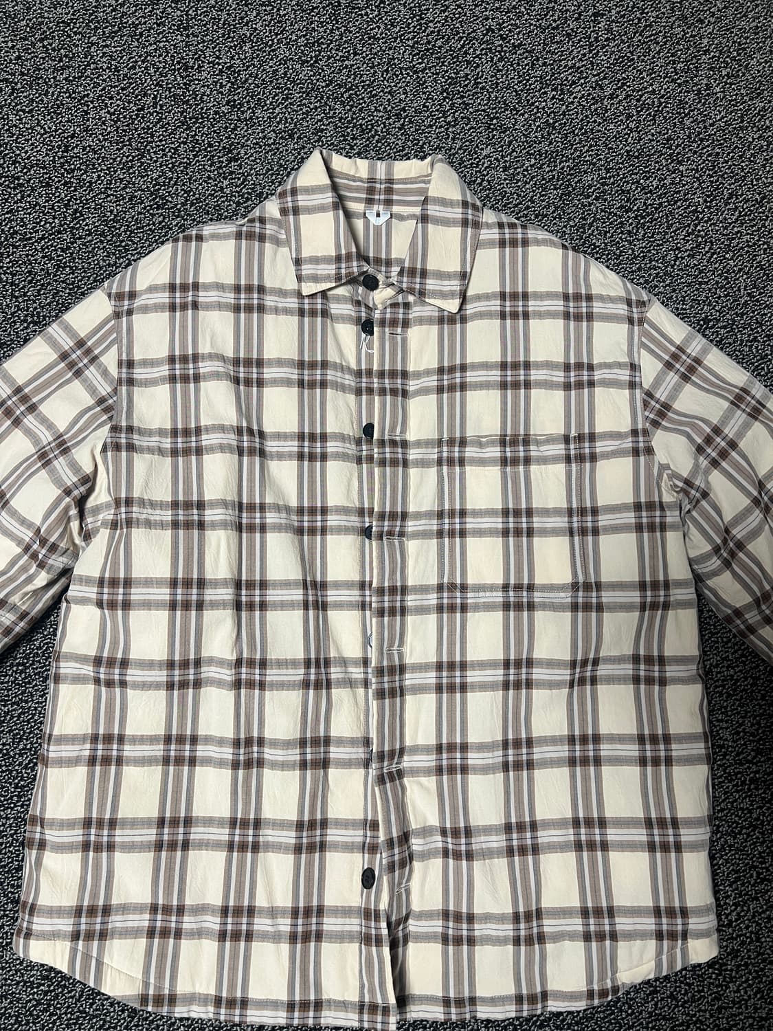 아르켓 패디드 푸퍼 퀼팅 체크 셔츠 50 사이즈 상품이미지1