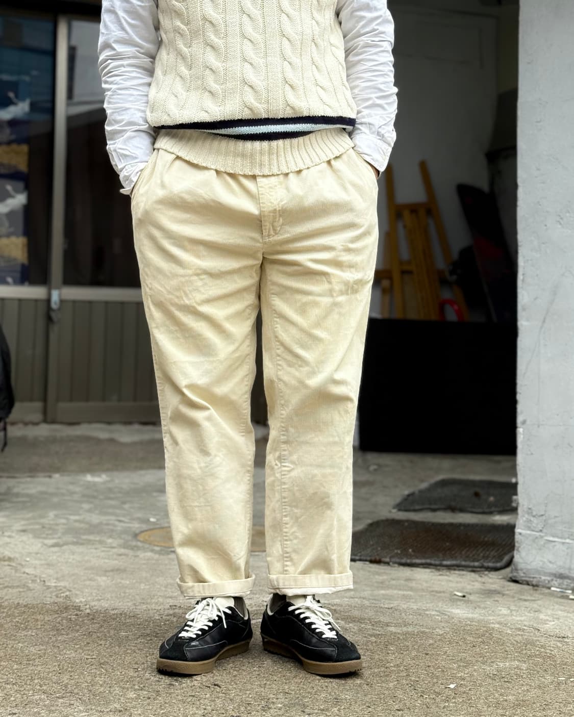 90‘s 폴로 랄프로렌 투턱 코듀로이 키팅 팬츠 36 상품이미지7