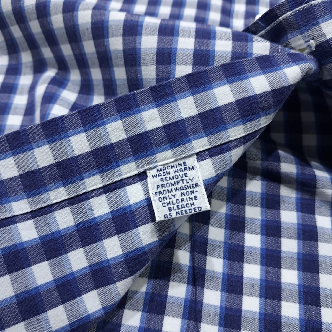 CL806 L 폴로 90s 인도판 스몰체크 로얄네이비 셔츠 남방 상품이미지5