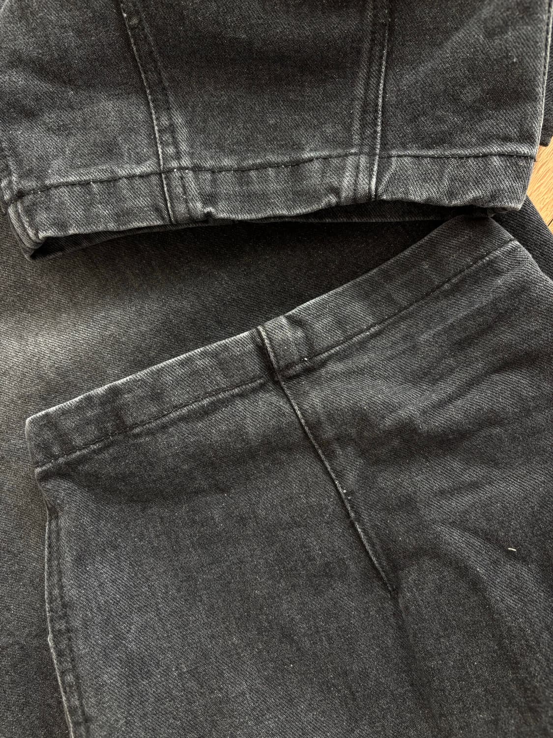 앵글런 벌룬 팬츠 블랙 데님 상품이미지3