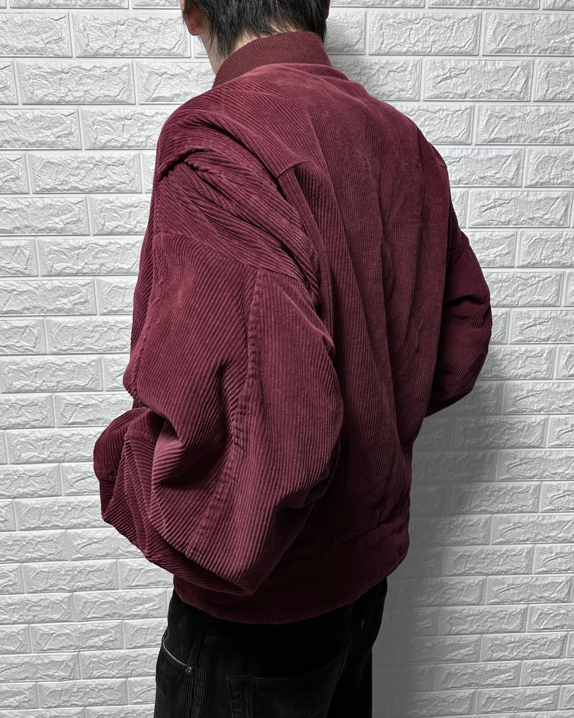 와인 버건디 코듀로이 봄버 자켓 상품이미지5