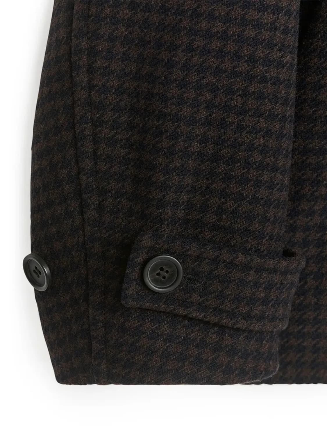 [34] ARKET 아르켓 하이넥 체크 오버핏 울 자켓 상품이미지7