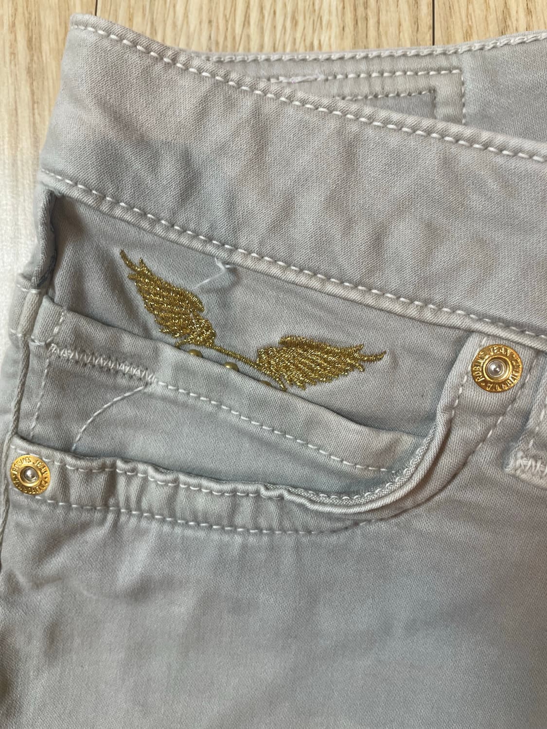 로빈스진 골드윙 자수 y2k 팬츠 반바지  상품이미지4