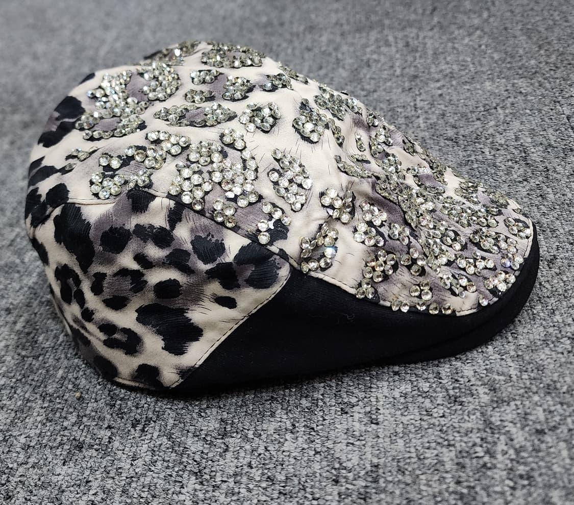 Y2K 레트로 레오파드 큐빅 헌팅캡 모자 상품이미지4