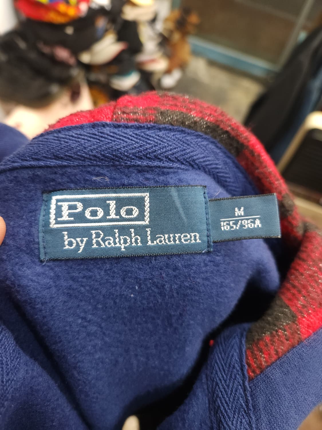 폴로 랄프로렌 네이비 기모 후드 집업 자켓 후드체크안감

 상품이미지2