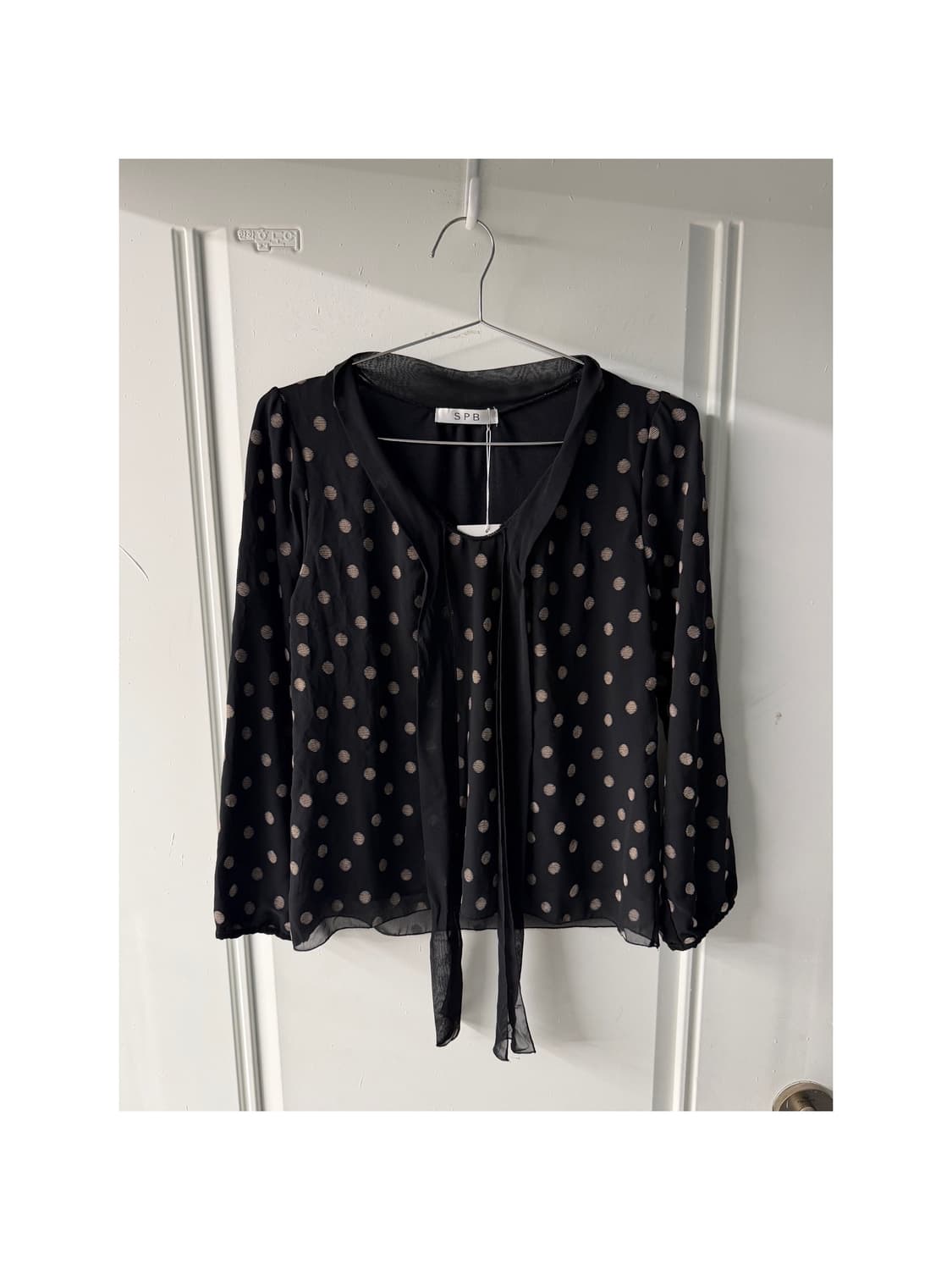 일본빈티지 도트 리본 블라우스 상품이미지1