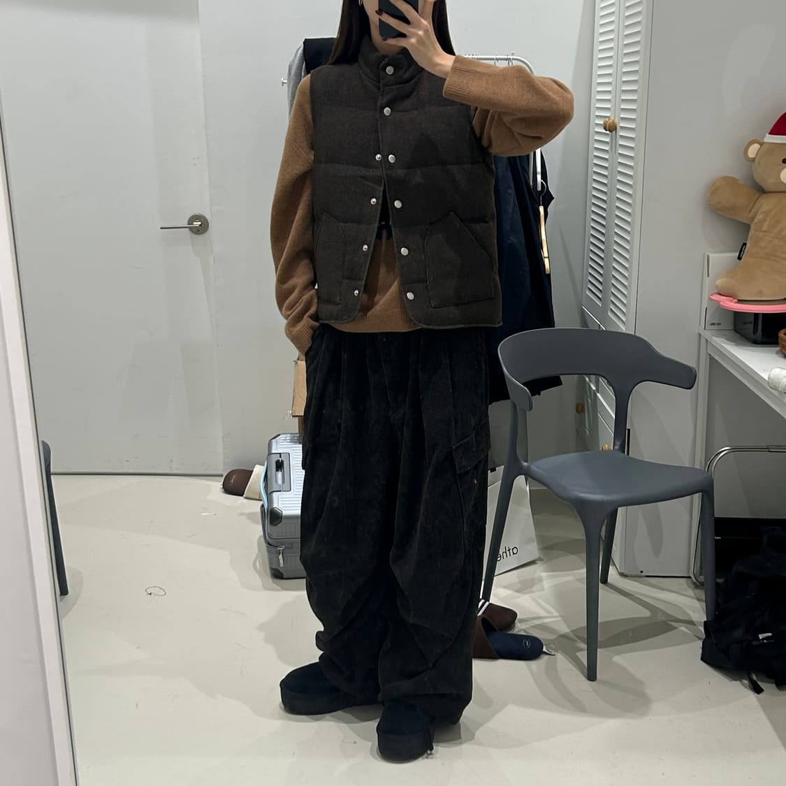 여성 빔즈 하트 울 다운 베스트 상품이미지10