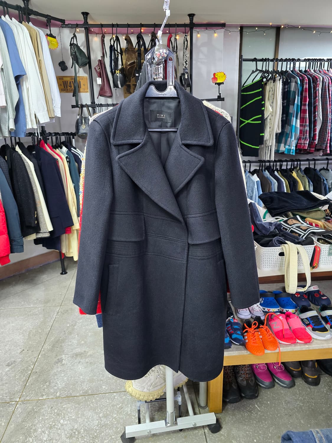 TIME 타임 블랙 캐시미어 코트 (1278) 상품이미지1