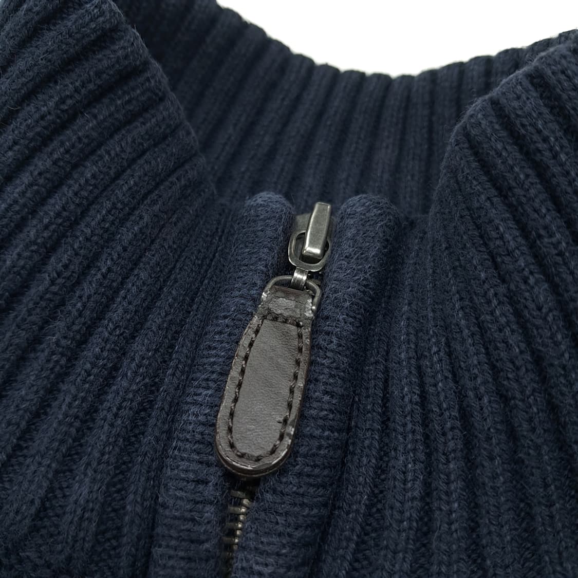 CL037 엘엘빈 코튼 캐시미어 투포켓 네이비 드라이버즈 니트 집업 상품이미지4
