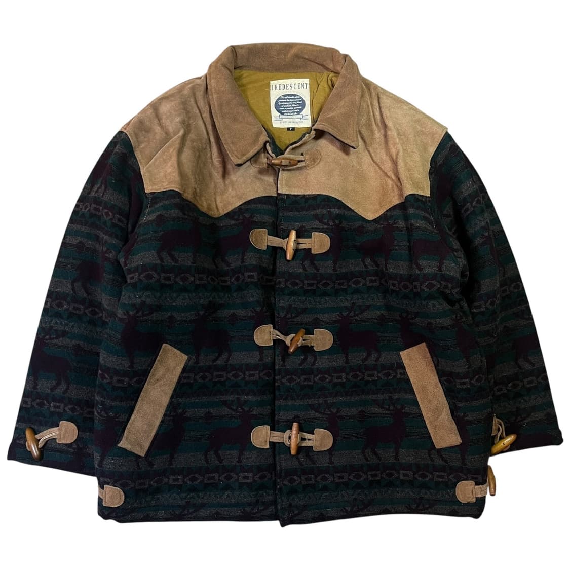 VTG 빈티지 페어아일 노르딕 스웨이드 하프 더플 코트 상품이미지1