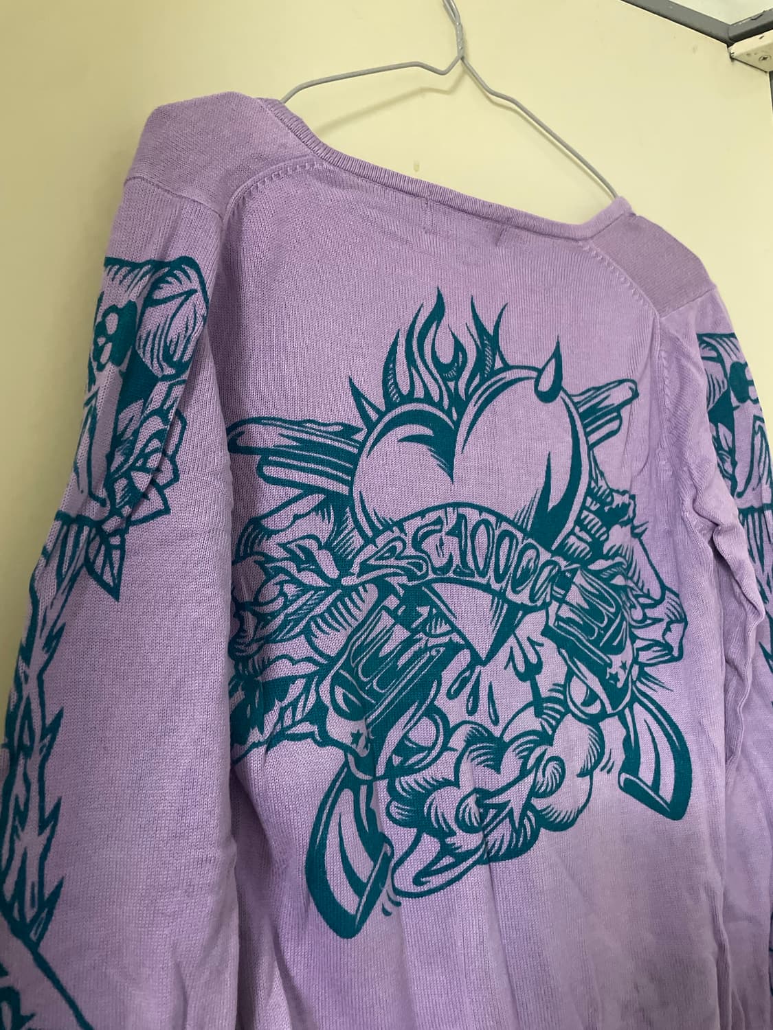 빈티지 퍼플 프린팅 니트 상품이미지5