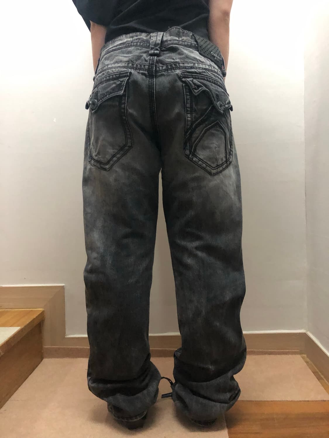 빈티지 버커루 블랙 데님 팬츠 상품이미지4