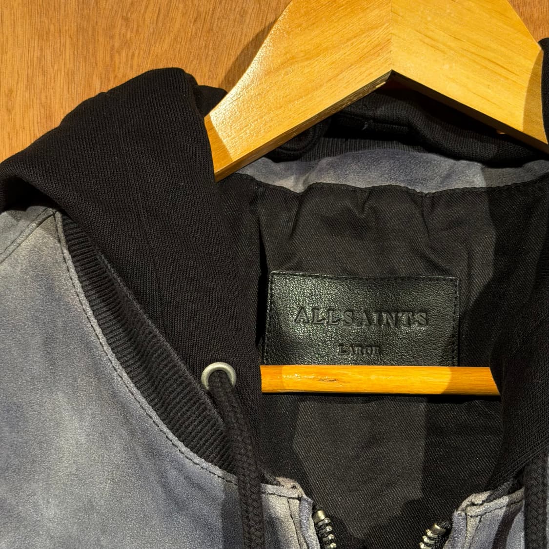 올세인츠 워시드 고트레더 스웨이드 봄버 자켓 L 염소가죽 상품이미지2