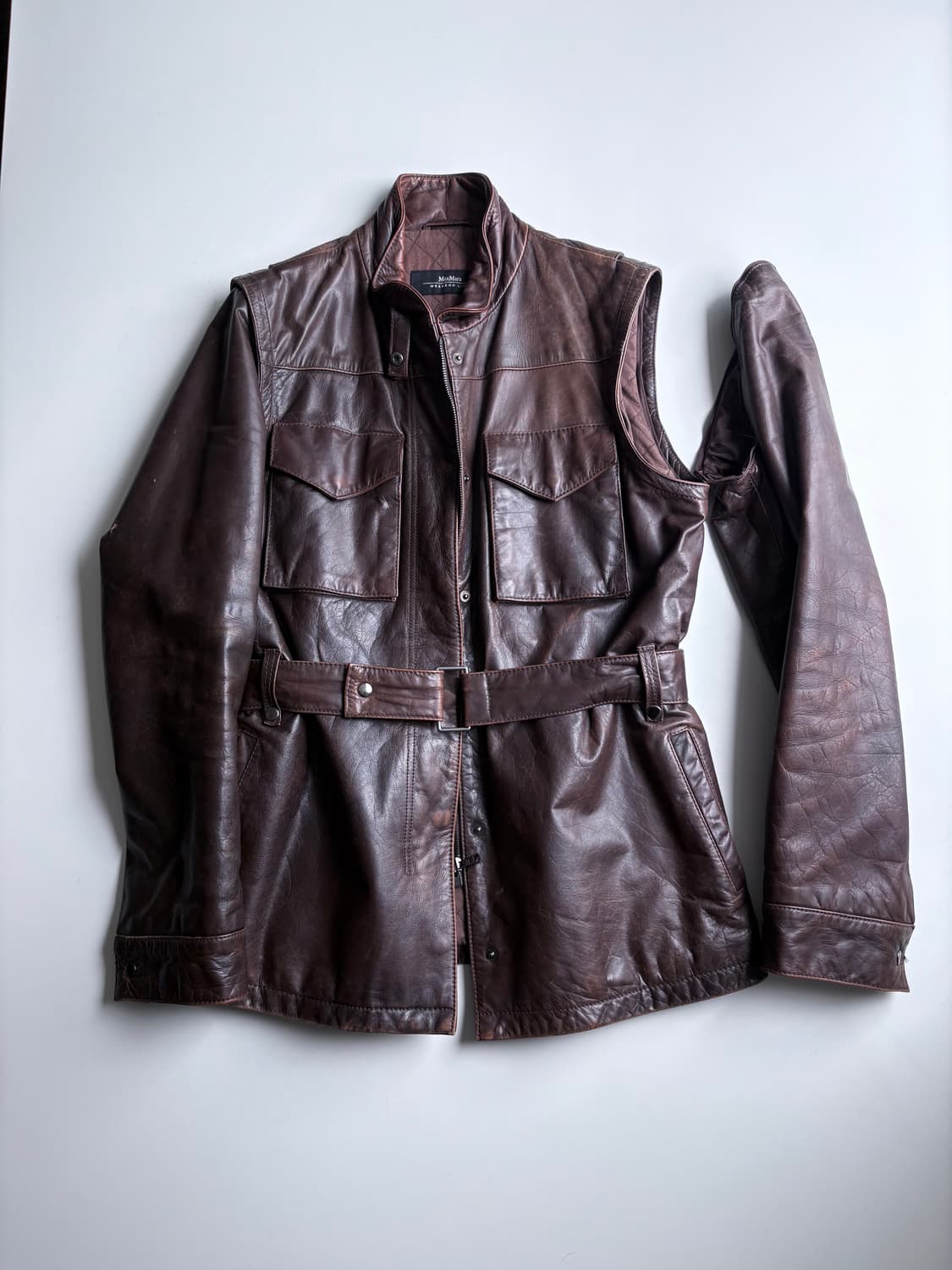 막스 마라 레더 사파리 베스트 - 자켓 (2way) 상품이미지1