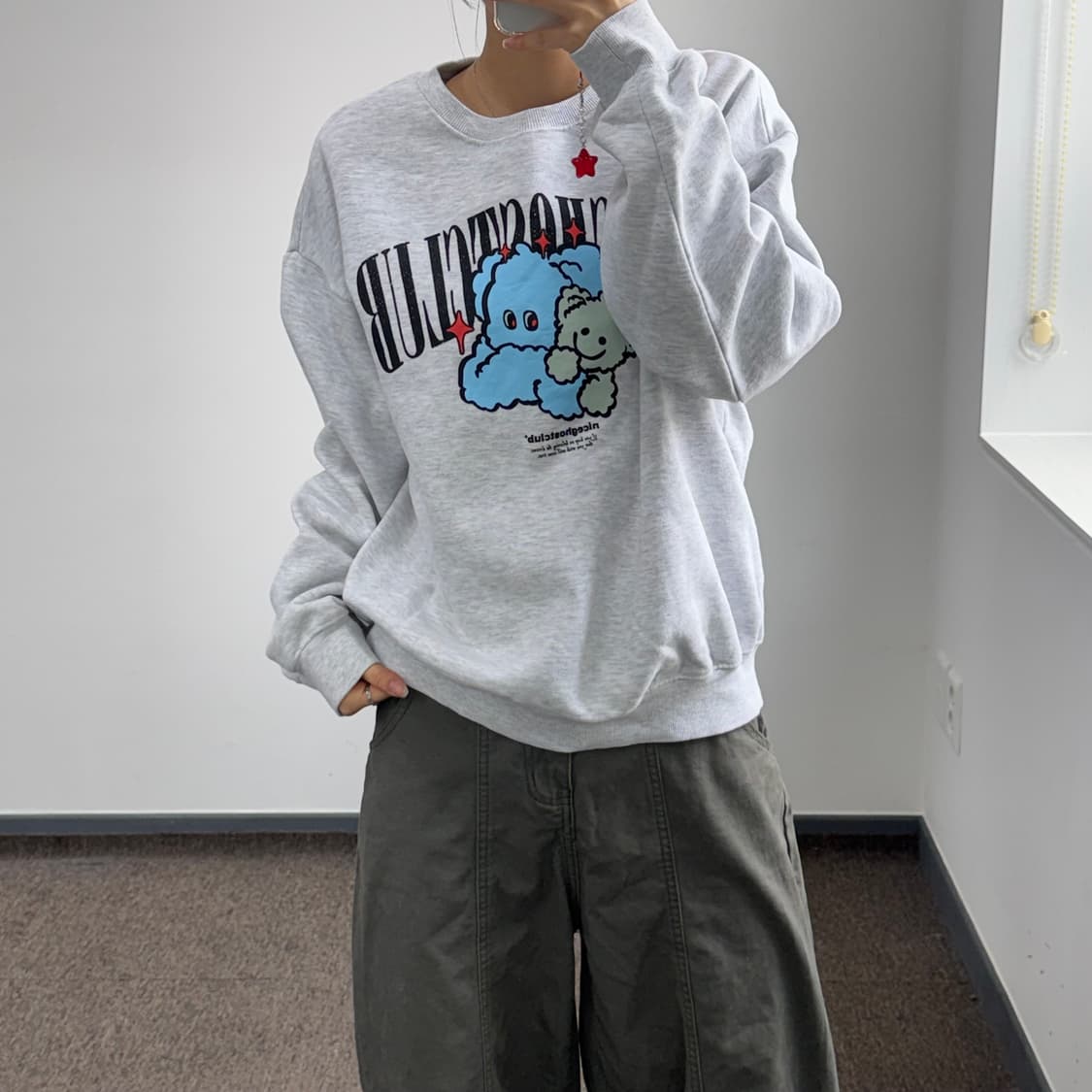 Nice ghost club 나이스코스트 클럽 멜란지 맨투맨  상품이미지1