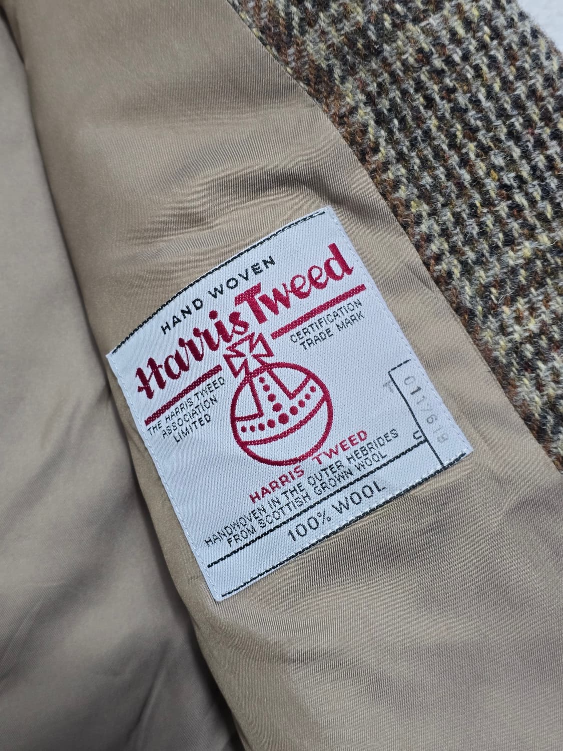 해리스트위드 체크 패턴 더블 버튼 자켓 상품이미지6