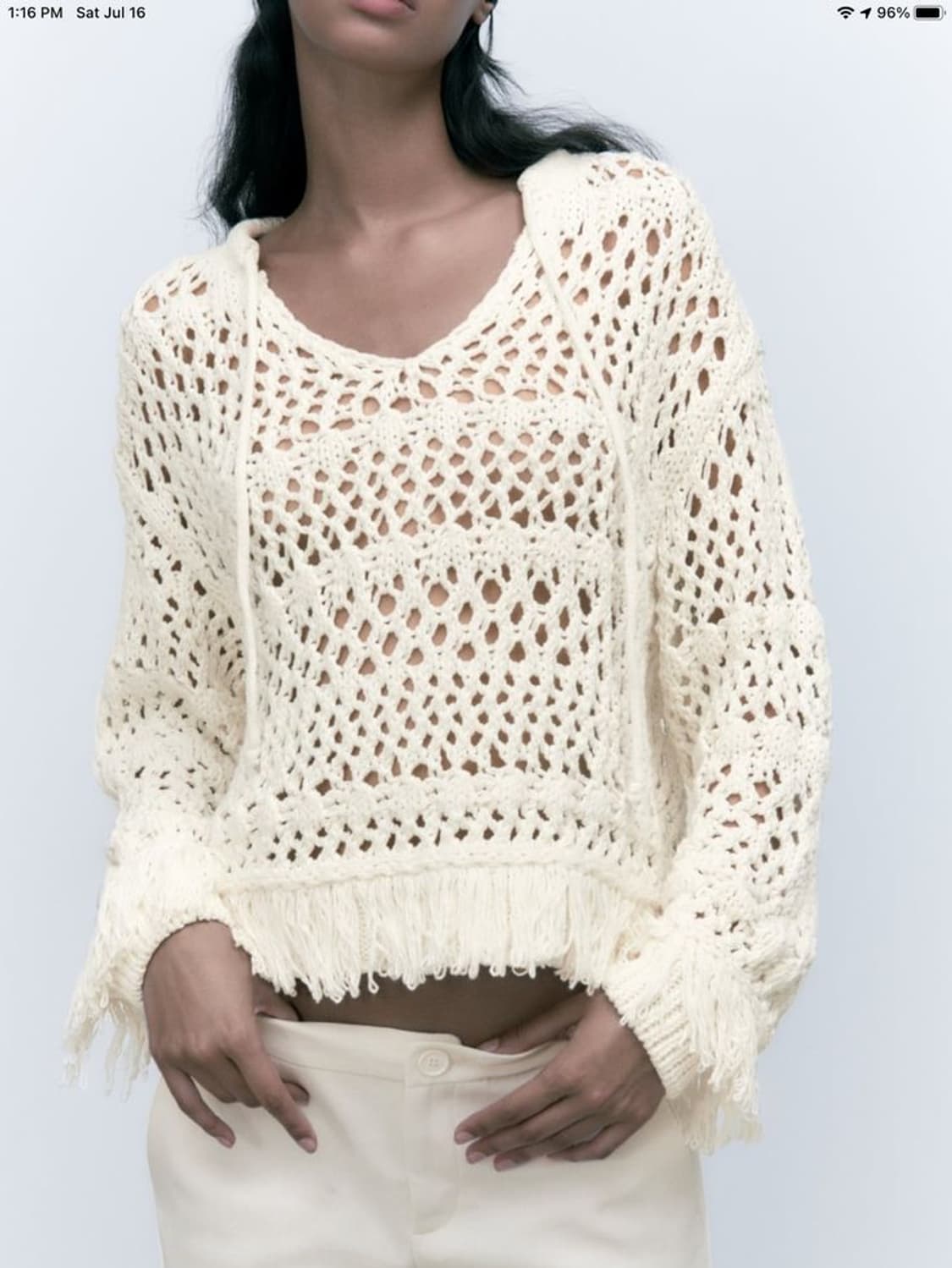 자라 그물니트 태슬니트 아이보리 상품이미지3