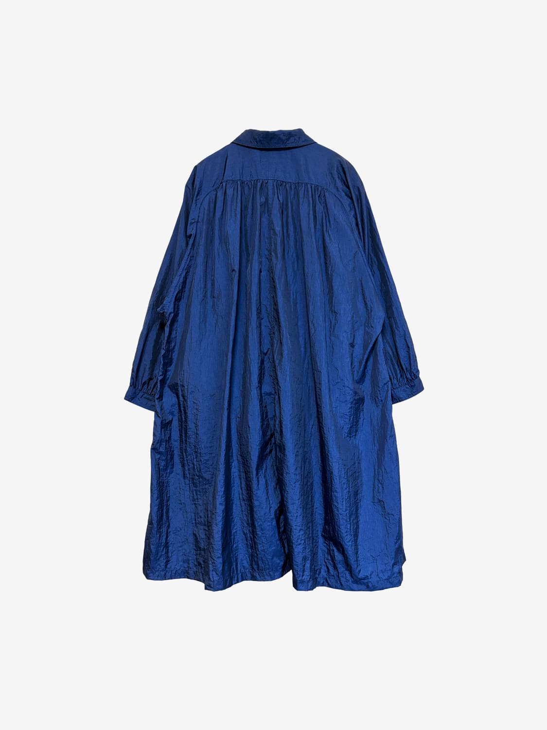 Nylon Oversized Balmacaan Coat - Blue 상품이미지7