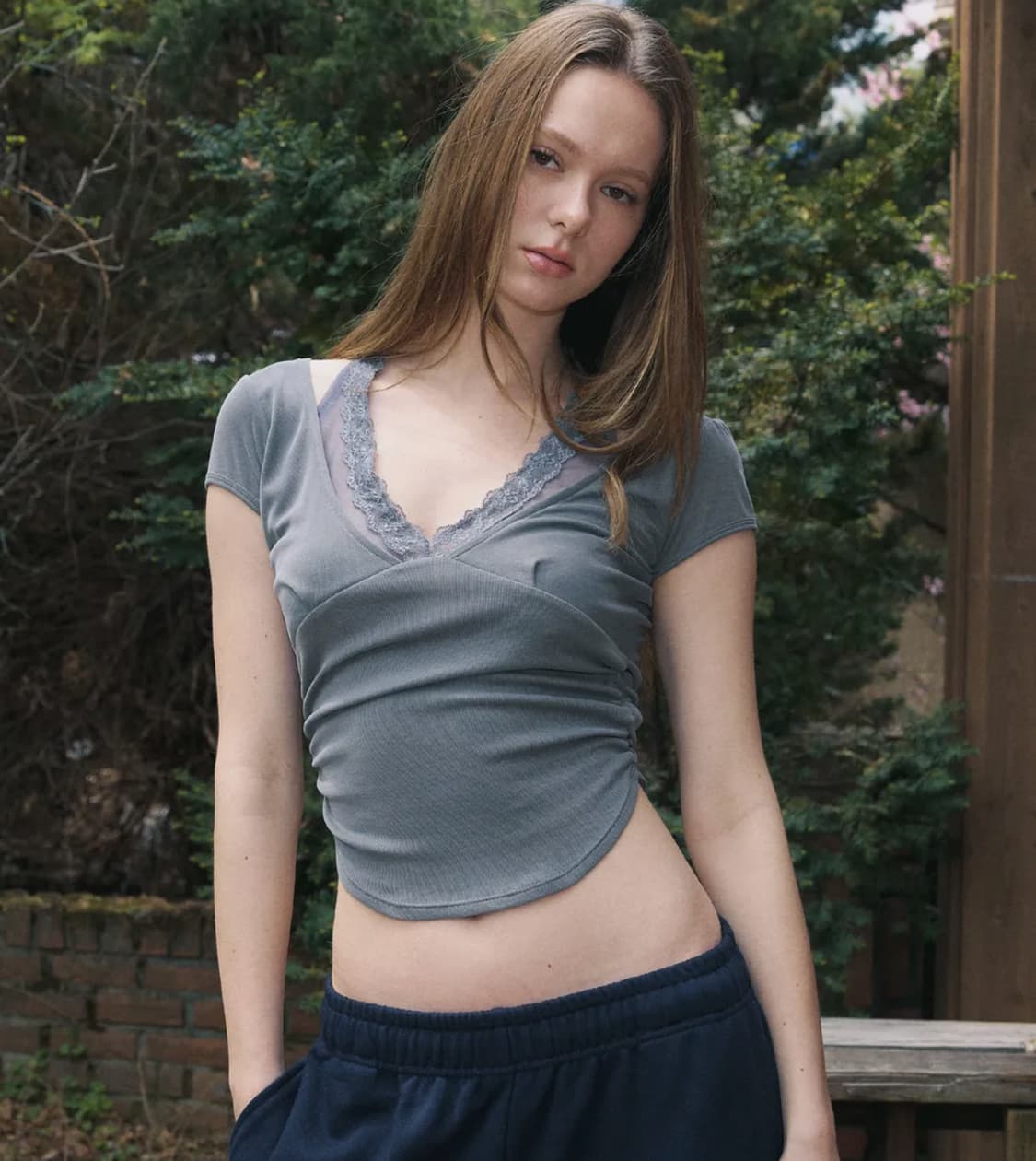 플리즈노팔로우 Amelia Lace Halter Sleeve 아멜리탑 상품이미지1