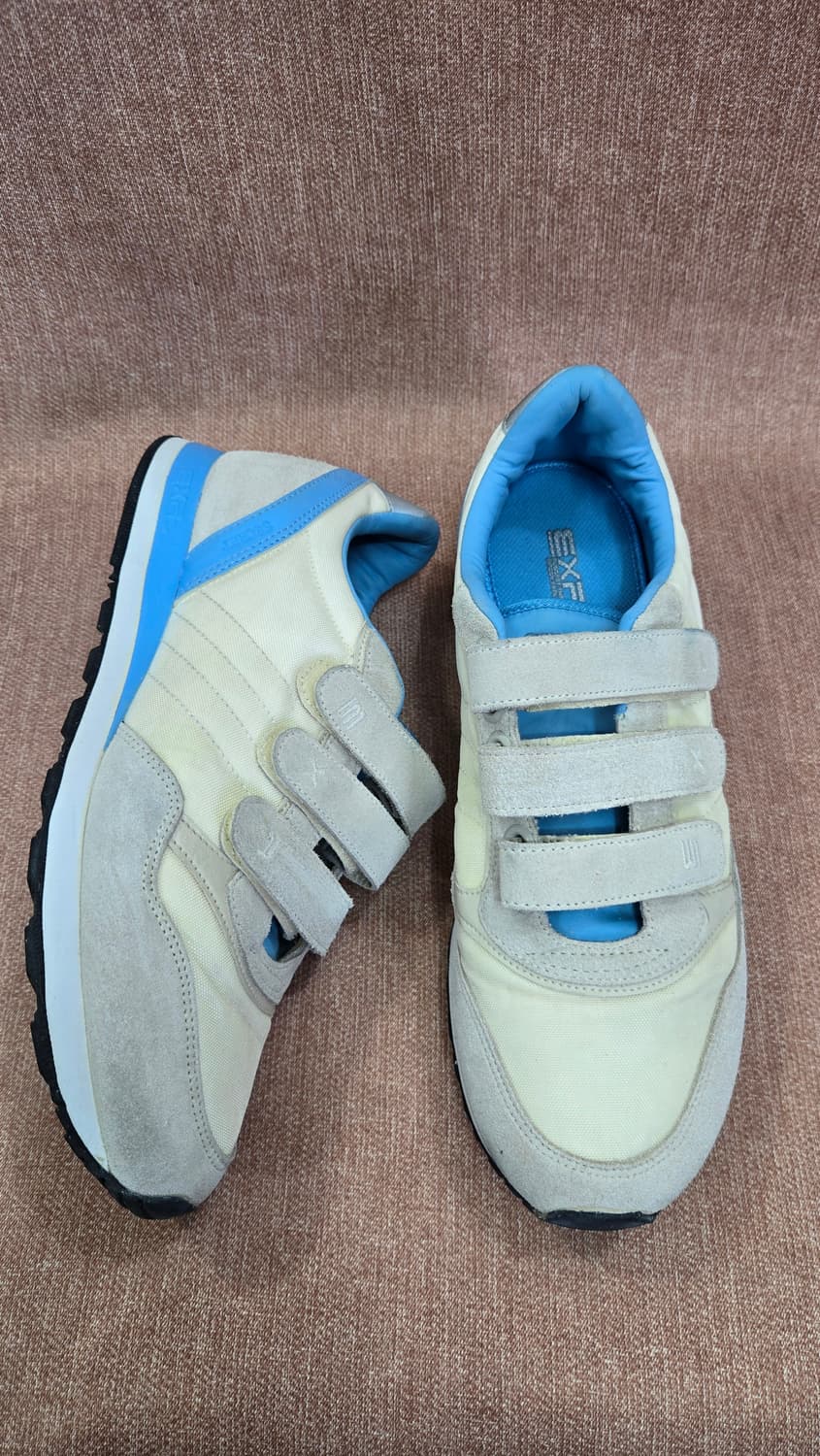 EXR 일회착용275mm-  벨크로 찍찍이 운동화 아이보리/블루 상품이미지1