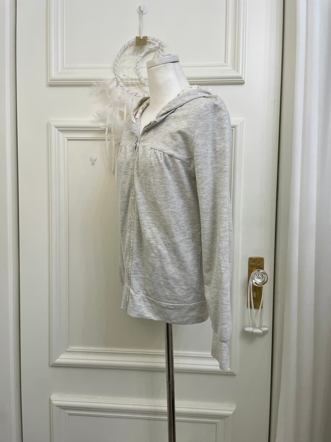 melange gray hoodie flower mori hoodie - 상품이미지2