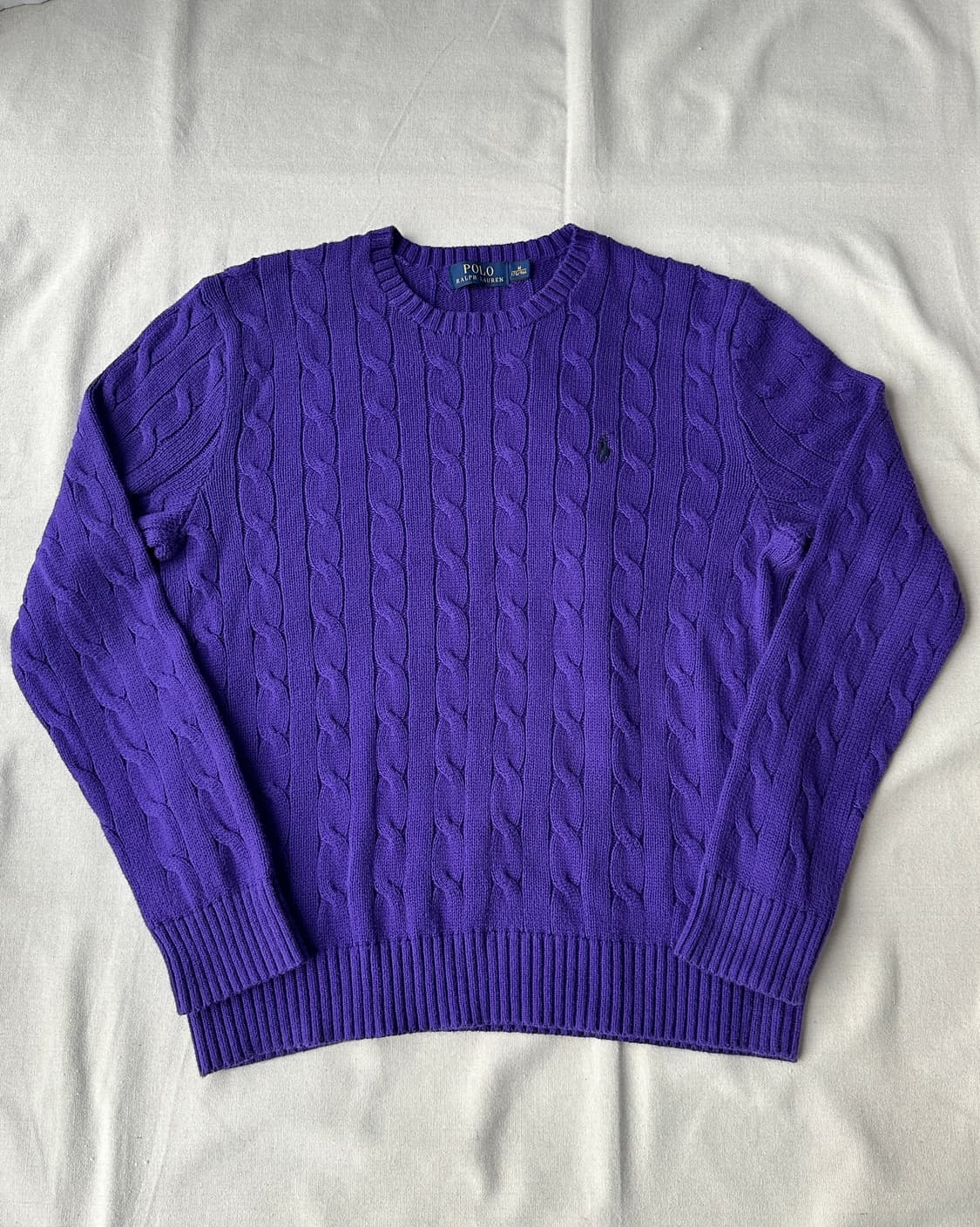 폴로 랄프로렌 케이블 니트 퍼플 M 상품이미지1