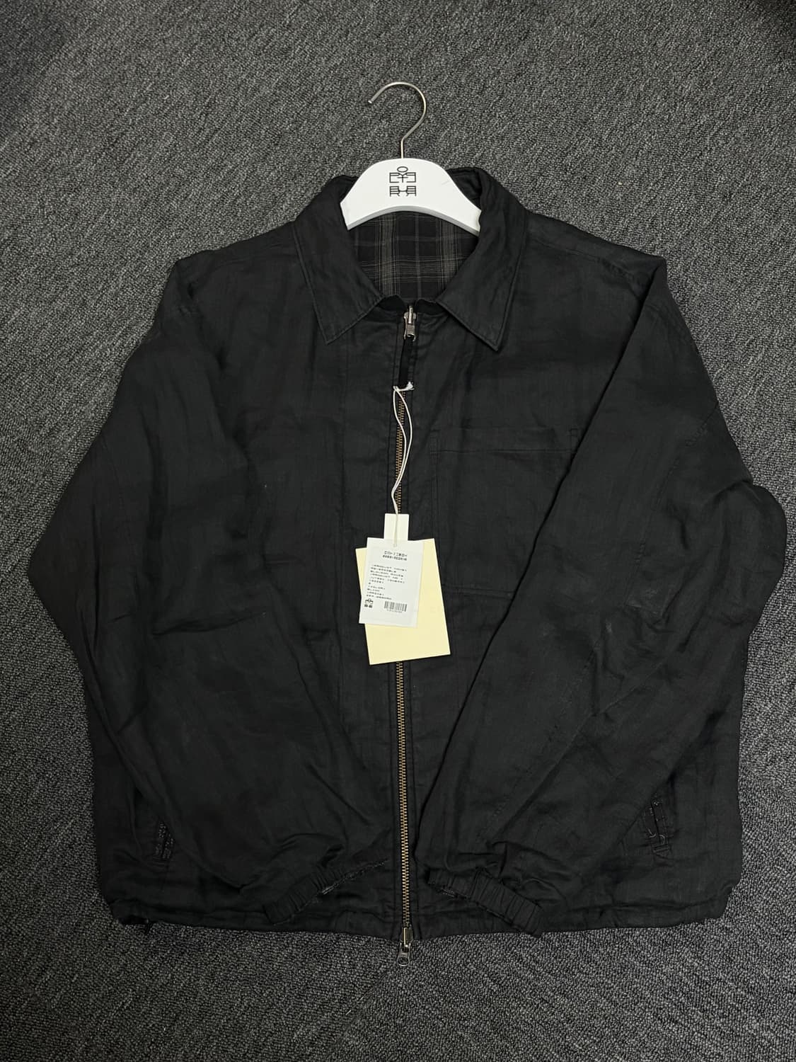 (2) 25ss 폴리테루 라미체크 블루종 블랙 상품이미지3