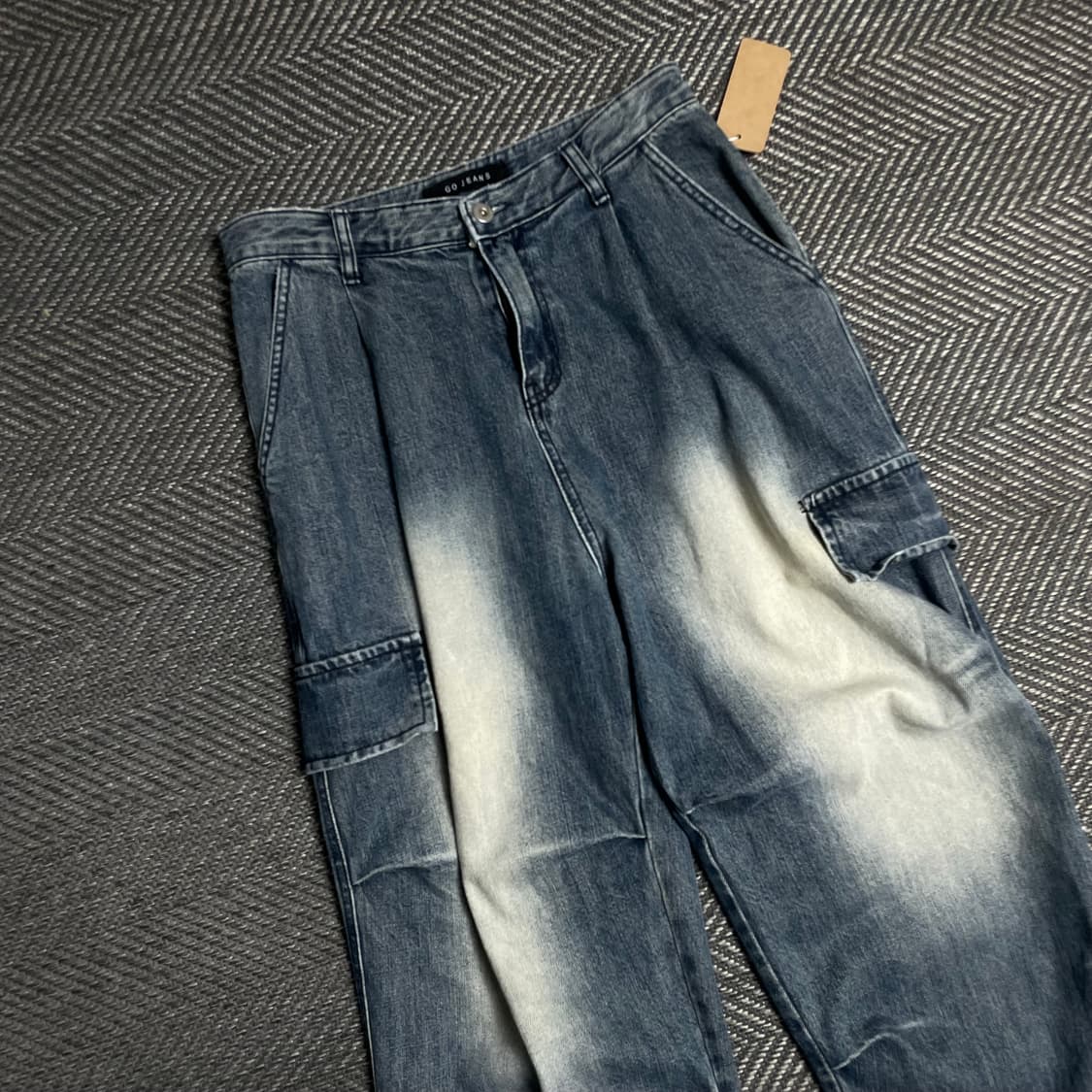 GO JEANS 빈티지 워싱 카고 데님 팬츠o 5193 상품이미지3