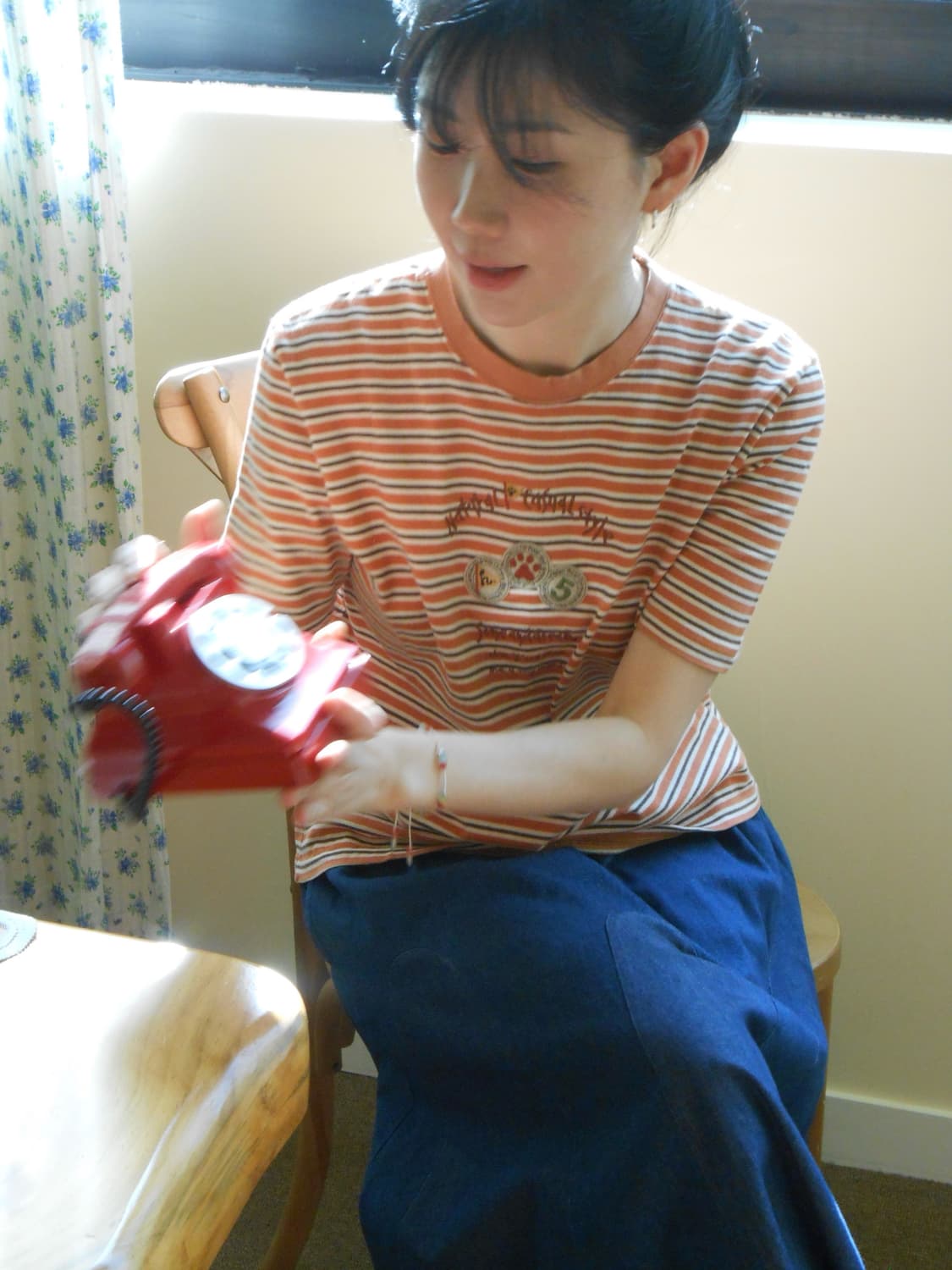 오렌지 퍼피 포우 스트라이프 반팔티 상품이미지2