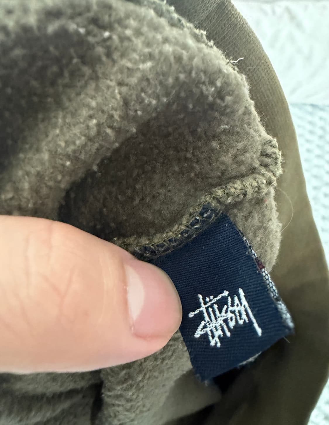 90s 올드 빈티지 스투시 크루넥 카키 맨투맨 상품이미지4