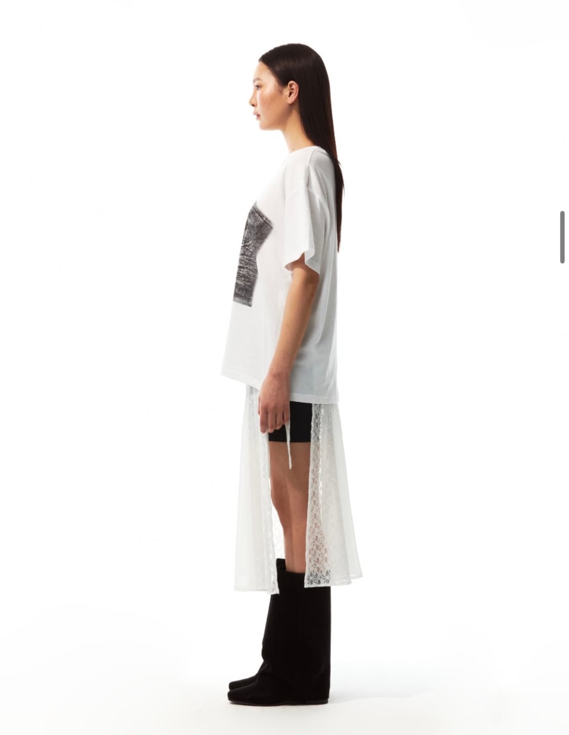 쓰리투에이티 레이스 레이어드 스커트 상품이미지2