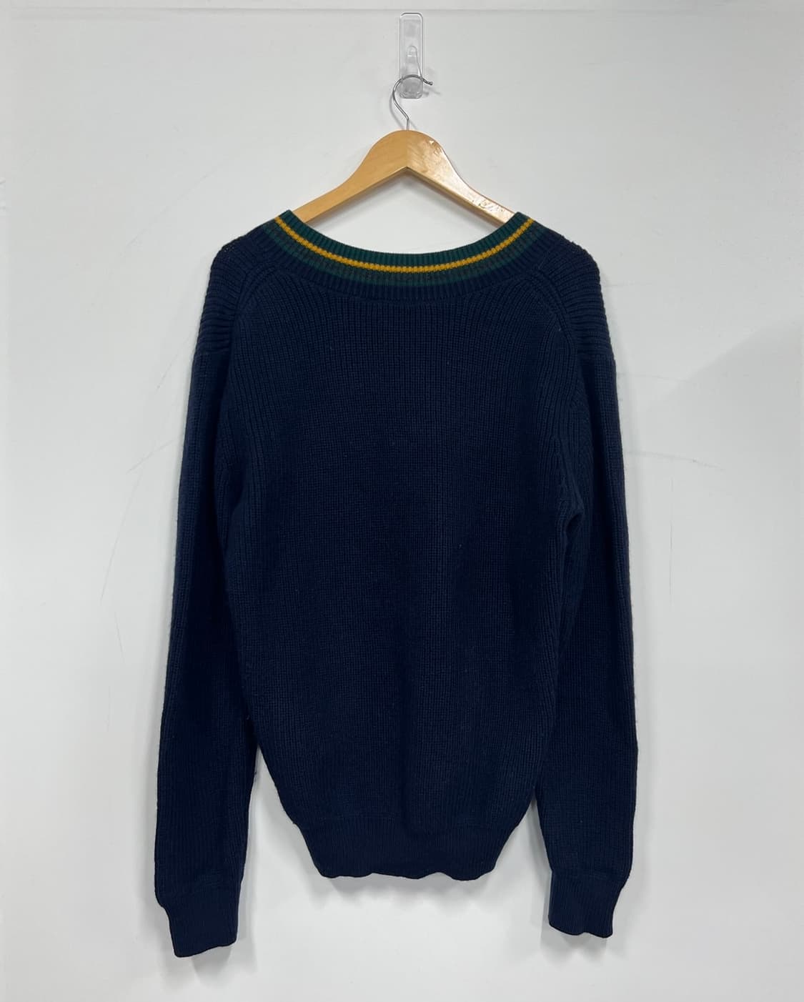 프레드페리 브이넥 오버핏 모직 네이비 니트 상품이미지7