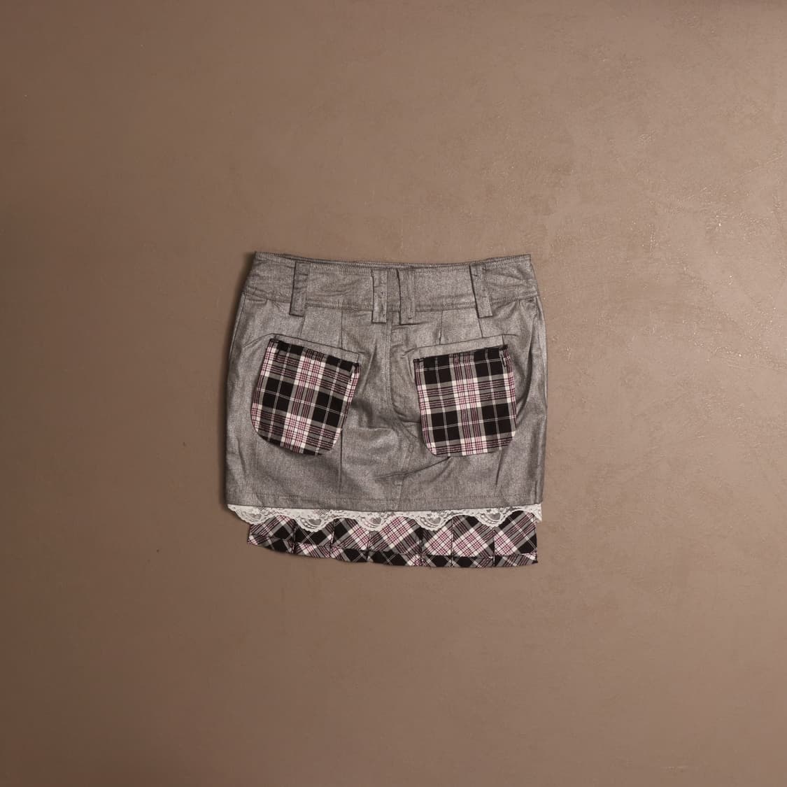 일본빈티지 코팅 레이어드 레이스 미니스커트 A738 상품이미지4