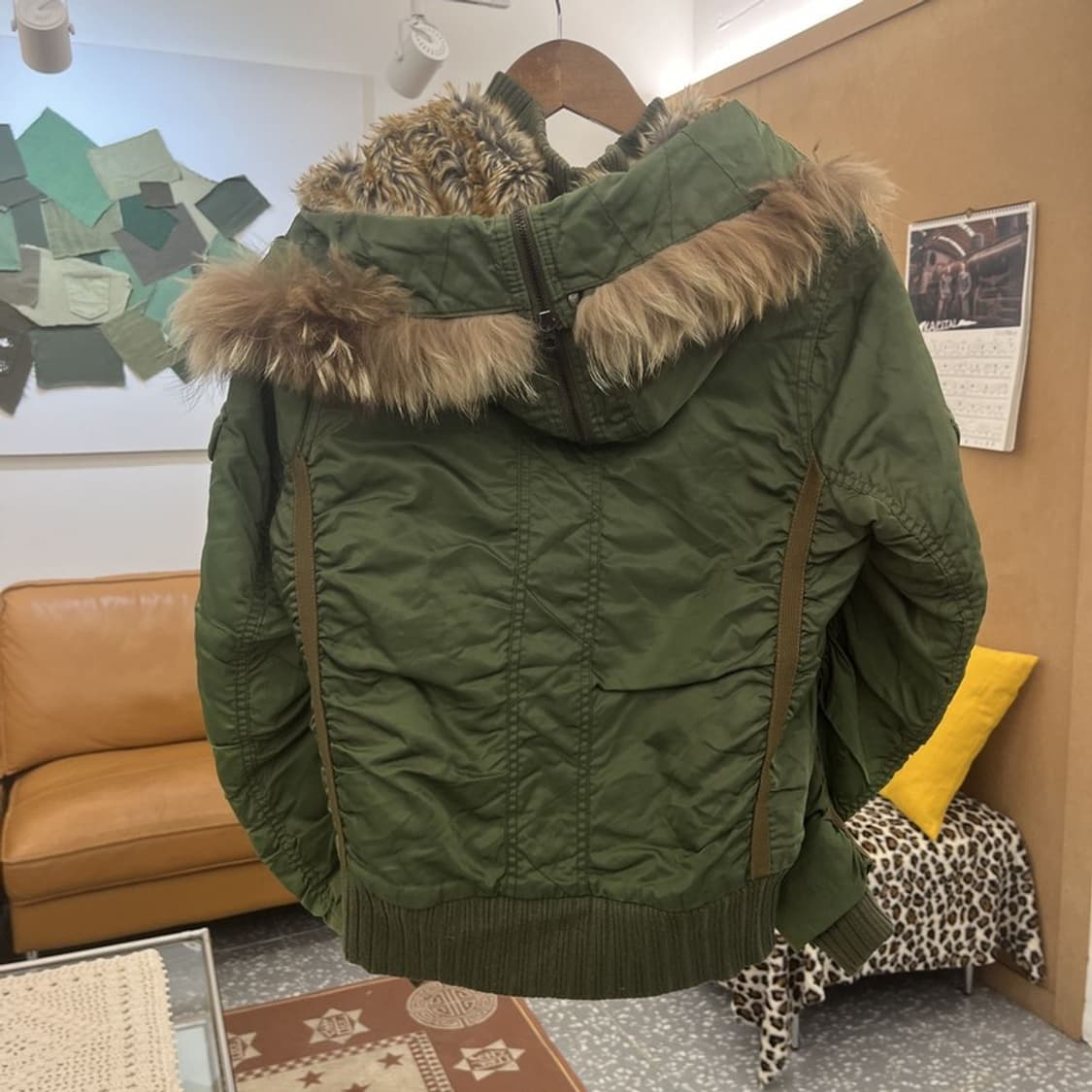 아비렉스 Y2K 레트로 펑크 말차카키 항공점퍼 자켓 M C10411 상품이미지4