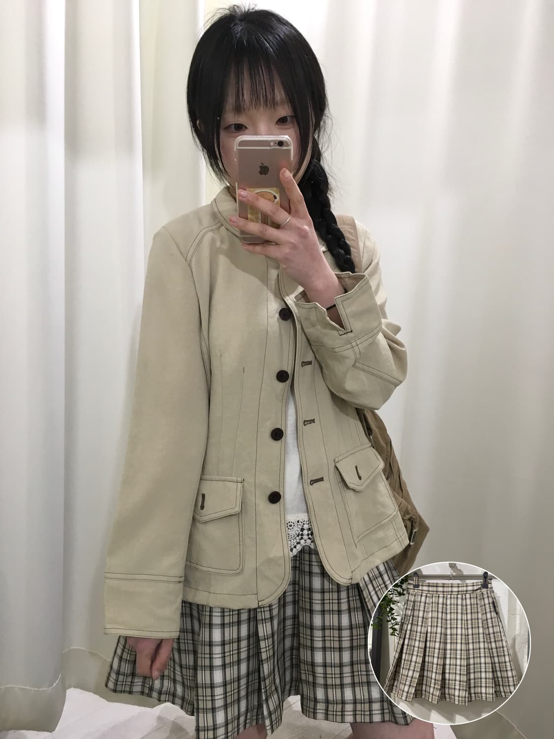 check pleats mini skirt 상품이미지1