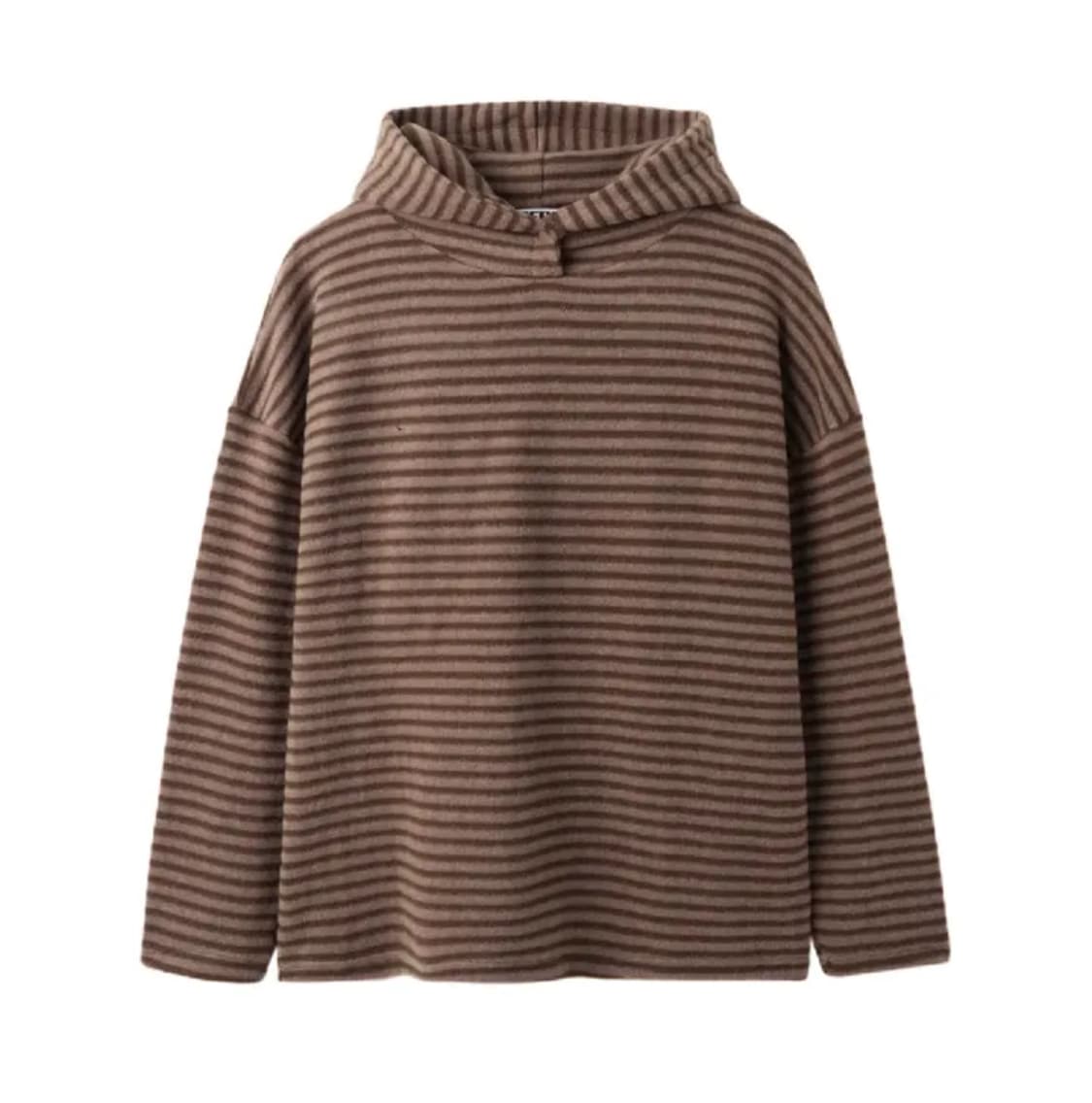 스트라이프 니트 후드 상품이미지1