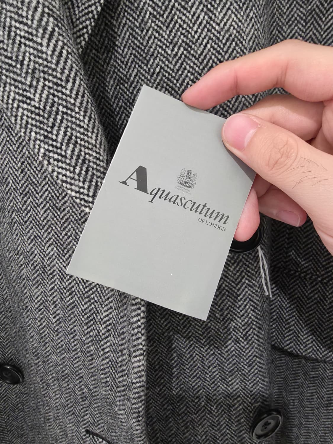 아쿠아스큐텀 더블브레스티드 헤링본 코트 상품이미지7