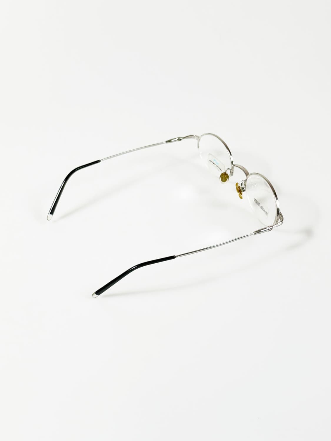 SEMONEMO 실버 메탈 티타늄 오벌 반무테 빈티지 안경 상품이미지4