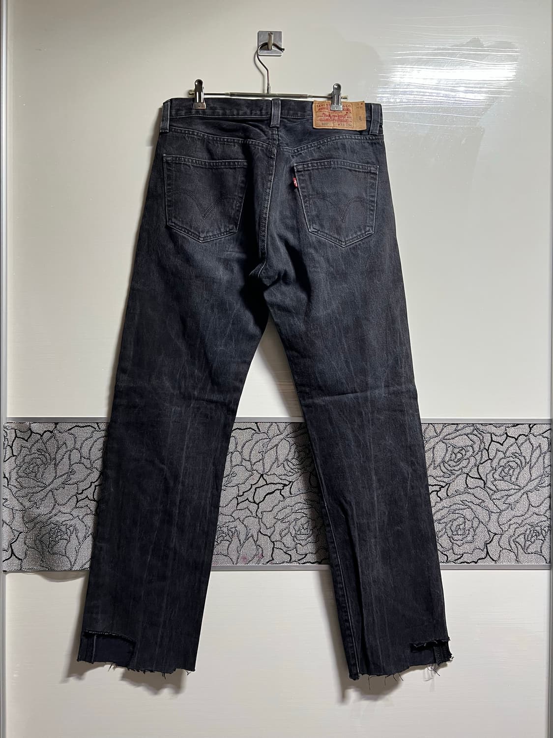 리바이스501 흑청 데님 컷팅진 상품이미지6