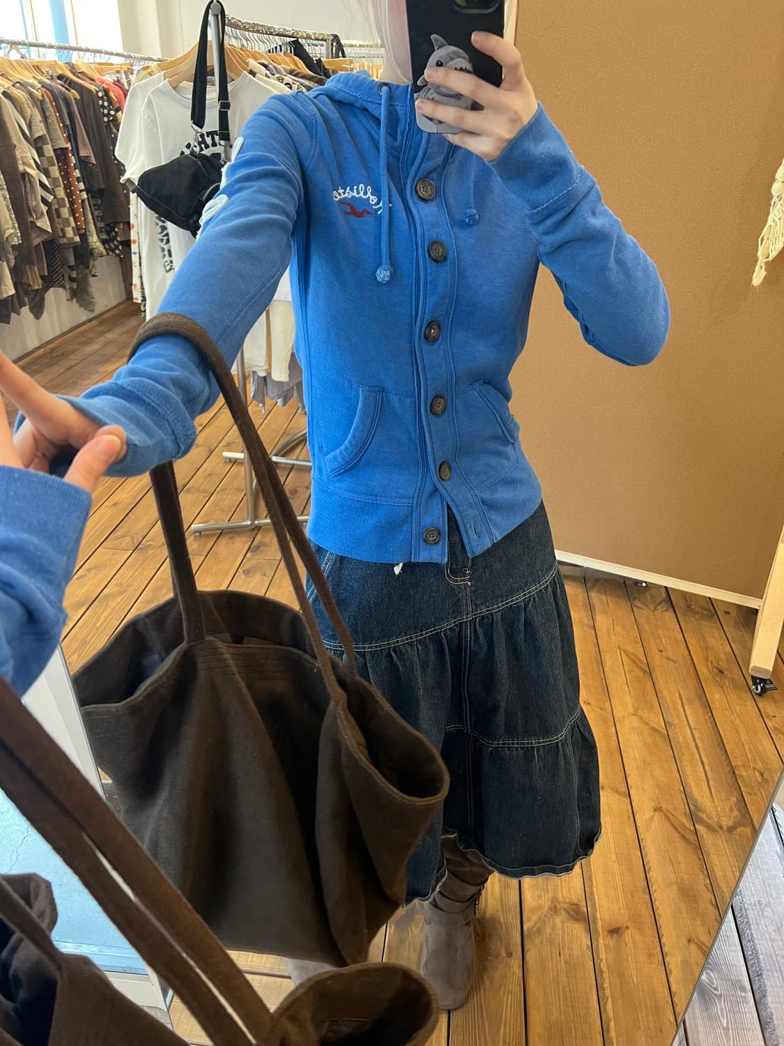 Hollister 블루 버튼 후드집업  상품이미지5