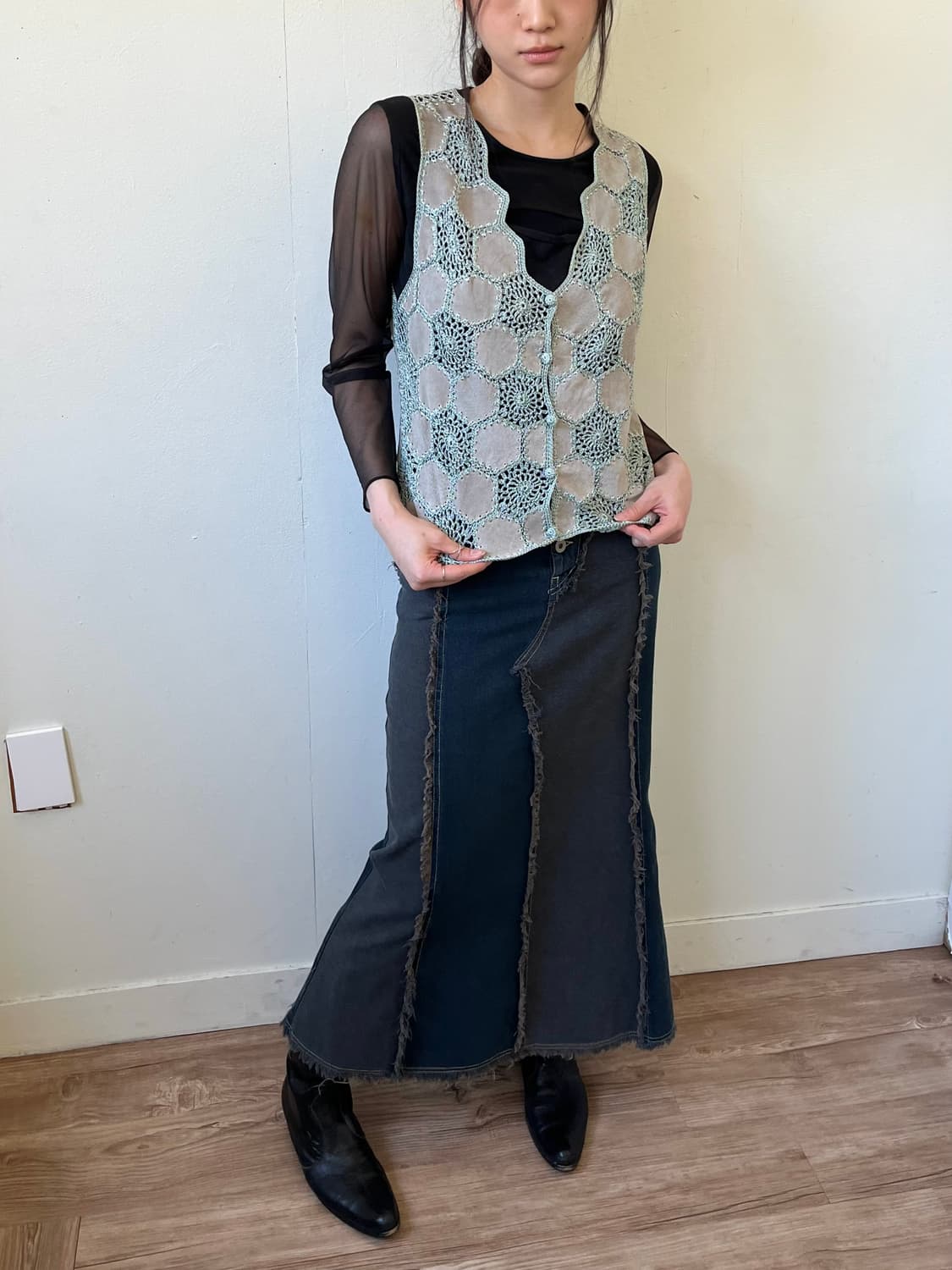Japan vtg 피그 스킨 베스트 상품이미지4