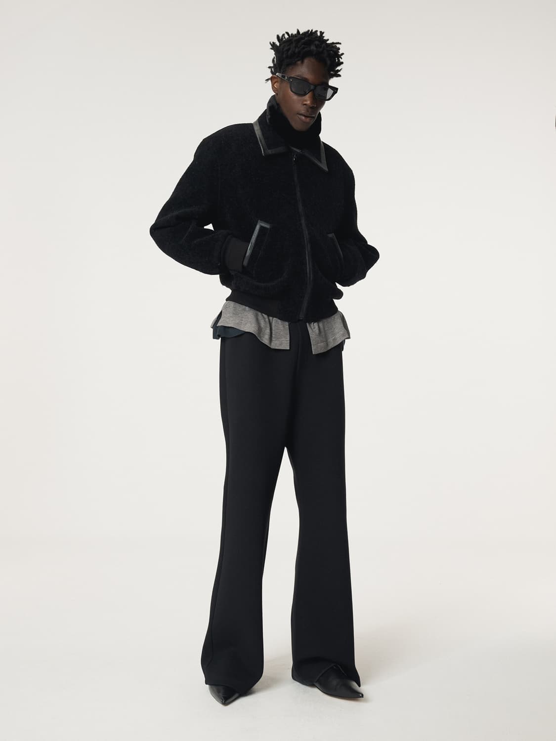 [XL] 렉토 콘트라스트 칼라 디테일 벤 파이핑 블루종 자켓 점퍼 상품이미지7