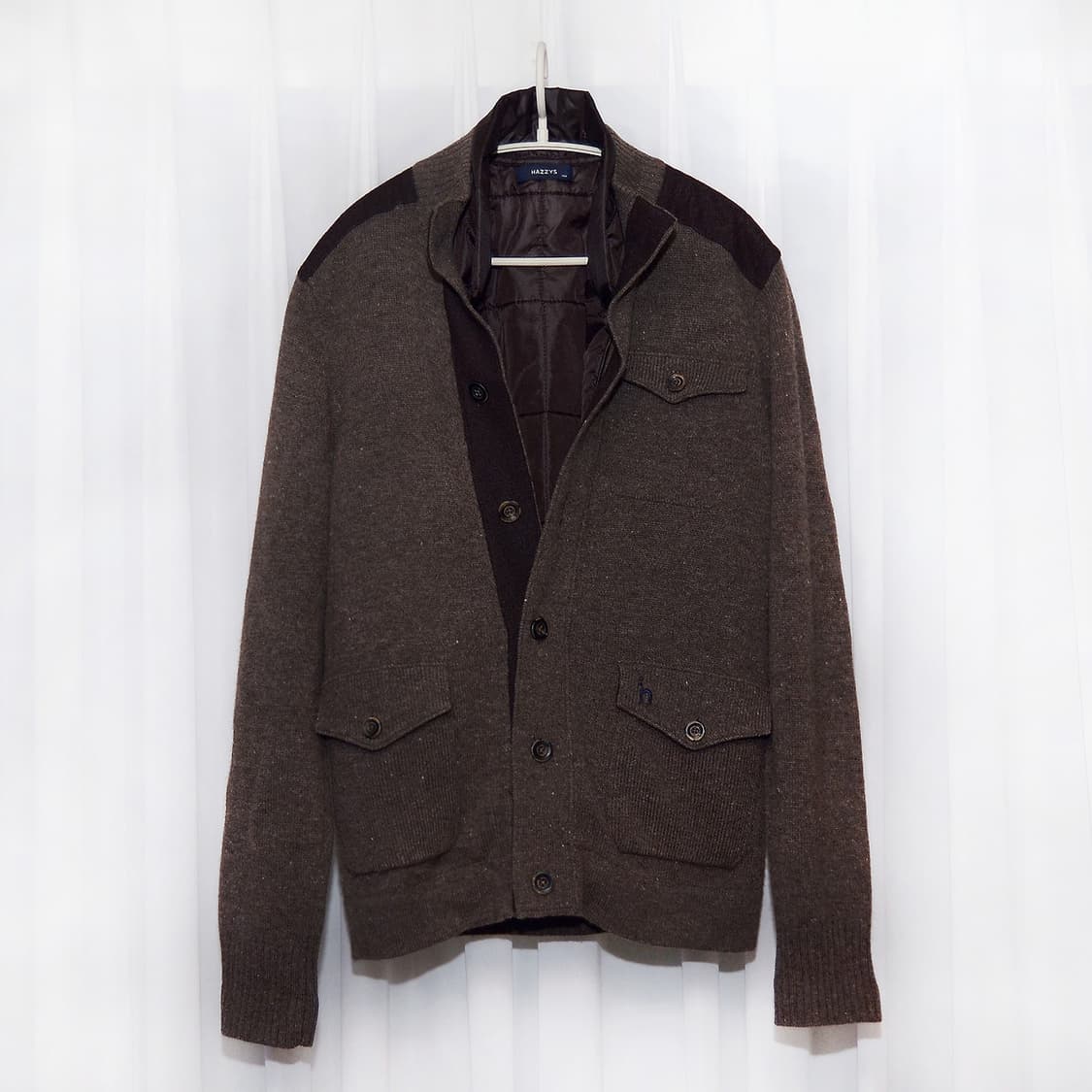 해지스 디테처블 패딩 라이너 울 니트 가디건 자켓 (95-100) 상품이미지1