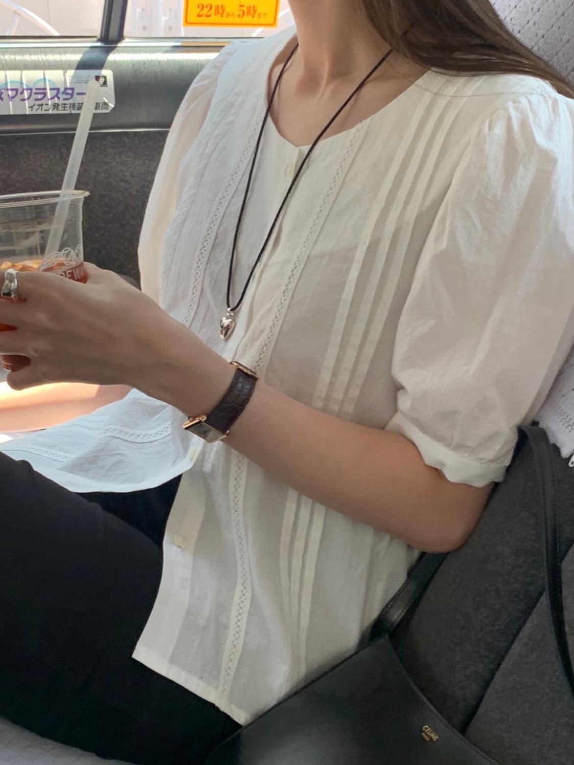 르모어 레이스 퍼프 블라우스 상품이미지5