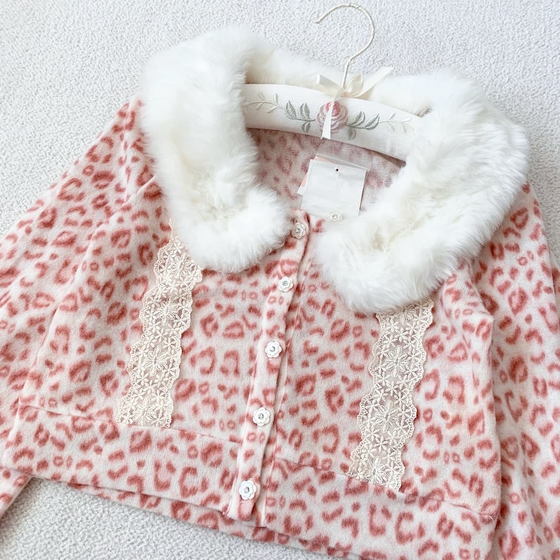 Liz lisa 히메 핑크레오파드 갸루 퍼 가디건 상품이미지1