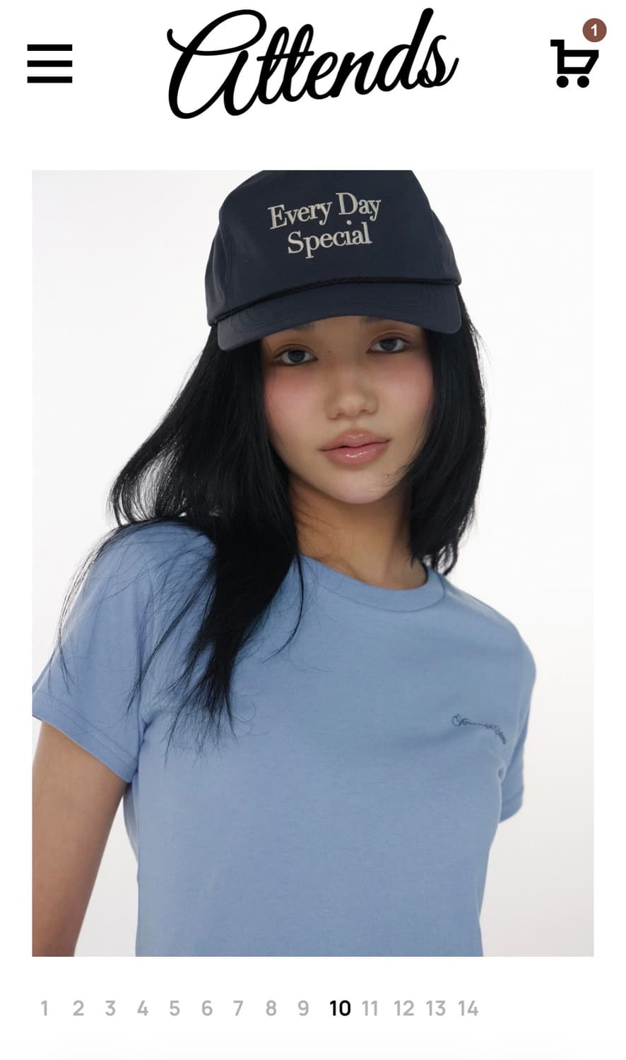 Attends for cuteness tee (Sky blue) 상품이미지3